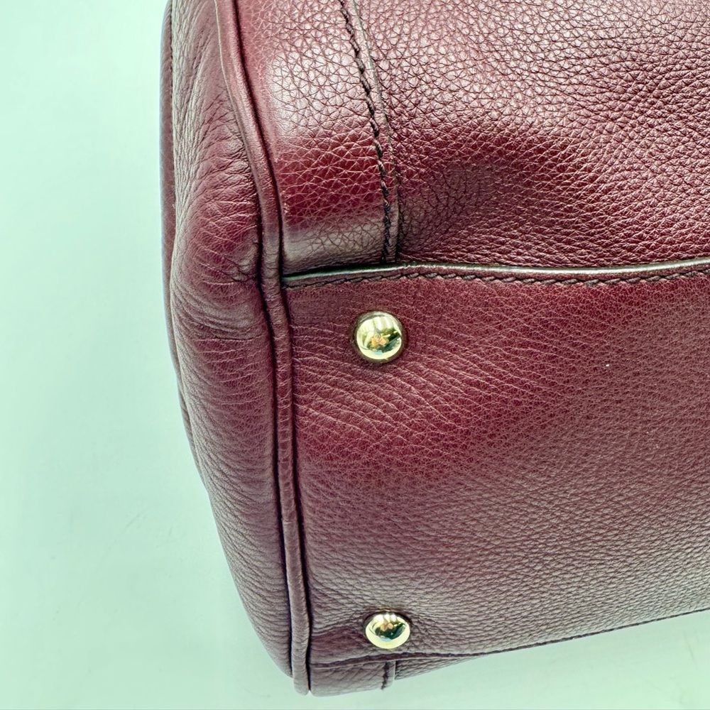 Gucci SoHo Plum Leather Bowler Boston Doctor Bag Interlocking GG Satchel Ex++ - Picture 7 of 16